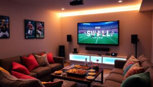 Home theater setup for viewing parties